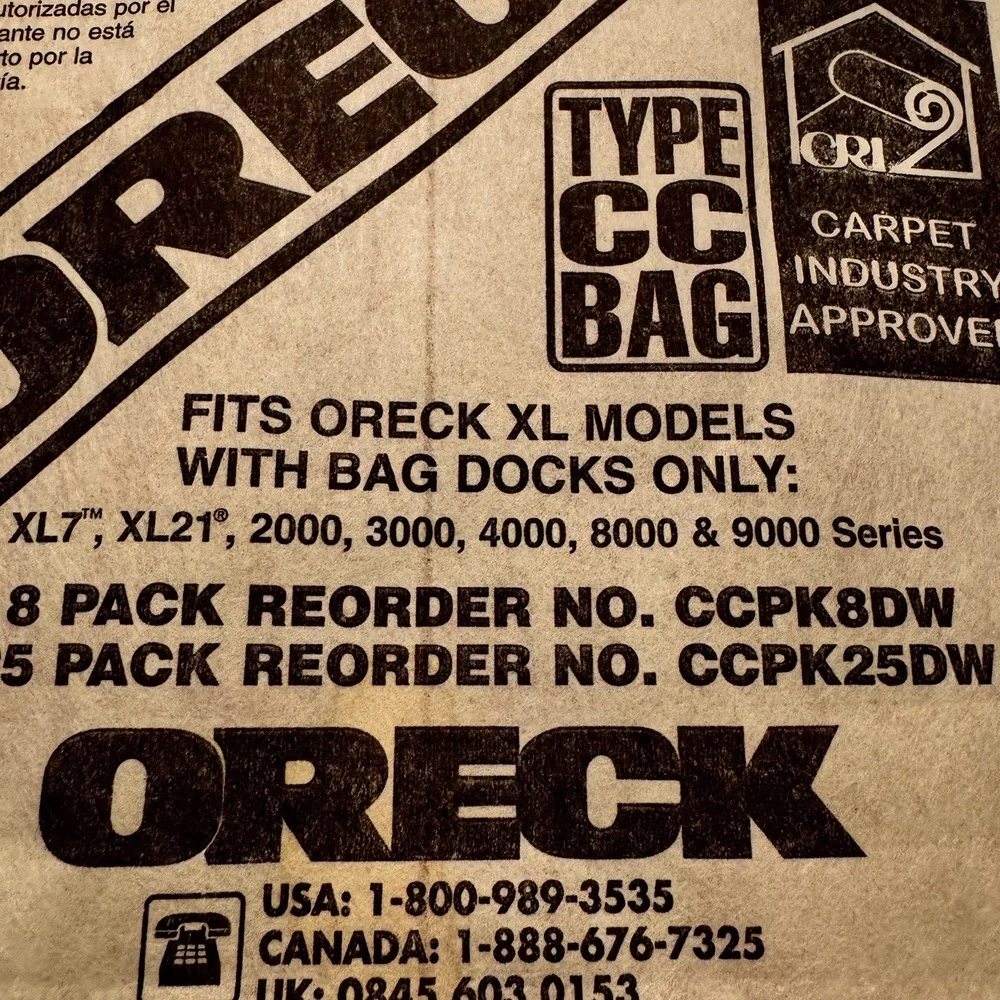 Oreck XL Vacuum Bags Type CC 6 Unused Genuine OEM‎ Fit CCPK8DW